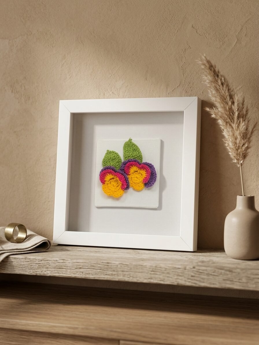 Handmade floral artwork showcasing paired blossoms and natural beauty