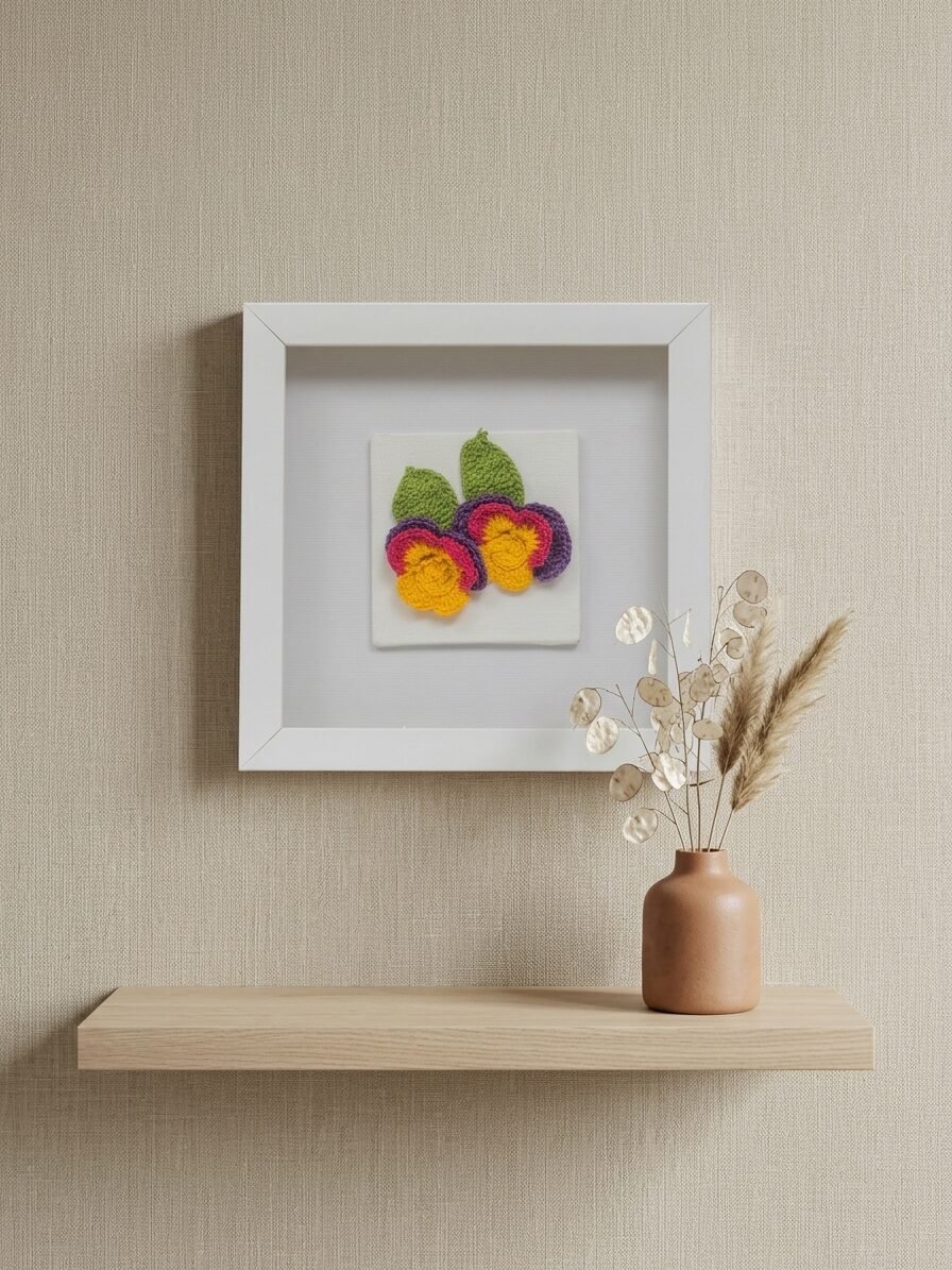 Handmade floral artwork showcasing paired blossoms and natural beauty