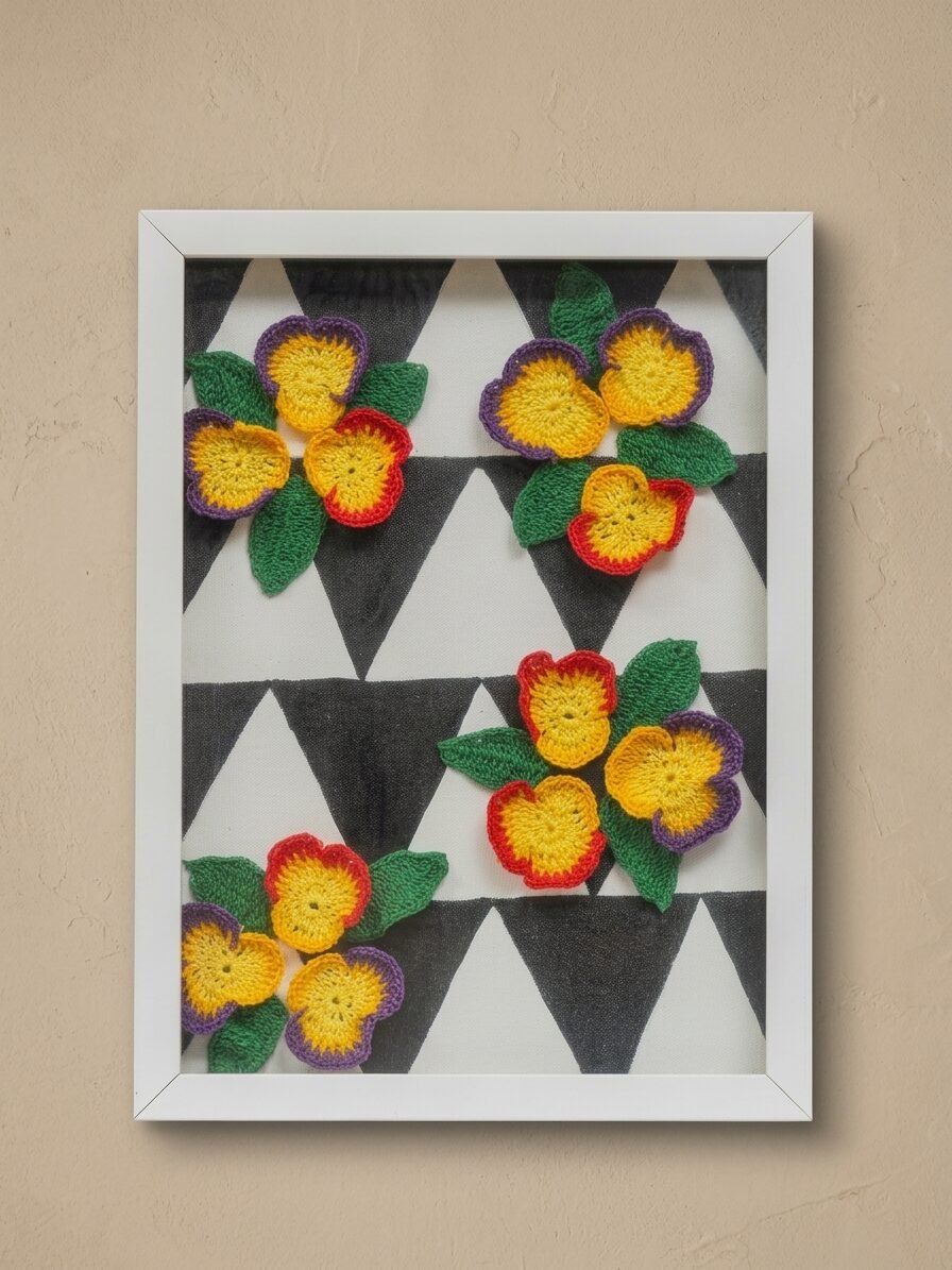 Triflora Crochet Wall Art