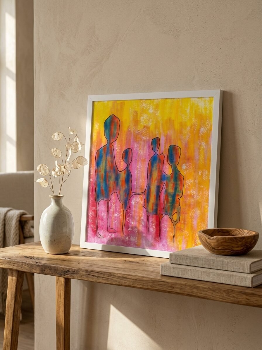 The Gathering artwork featuring people, connection, and meaningful artistic details