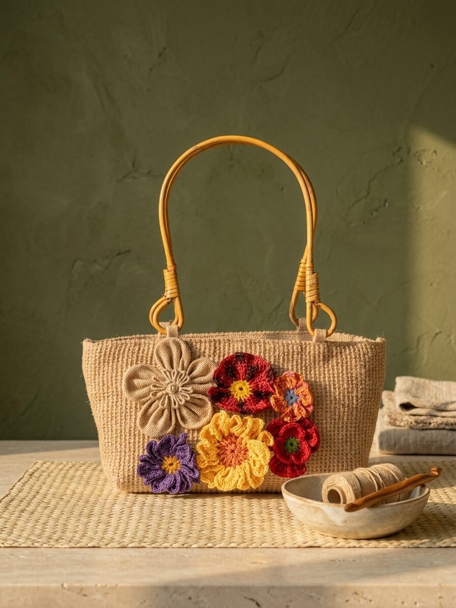 Elegant handbag design inspired by spring flowers and nature