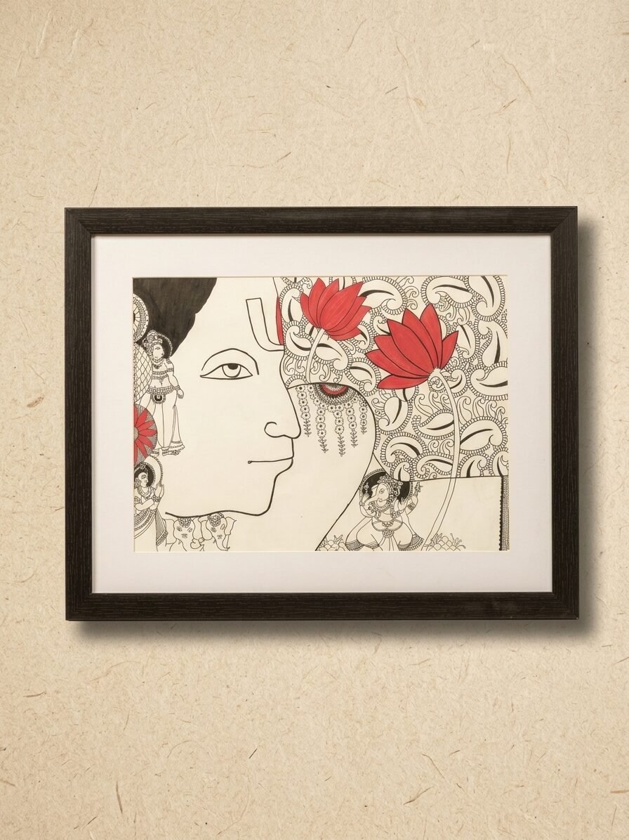 The Preserver Vishnu Wall Art handcrafted devotional artwork by Lilium and Loft