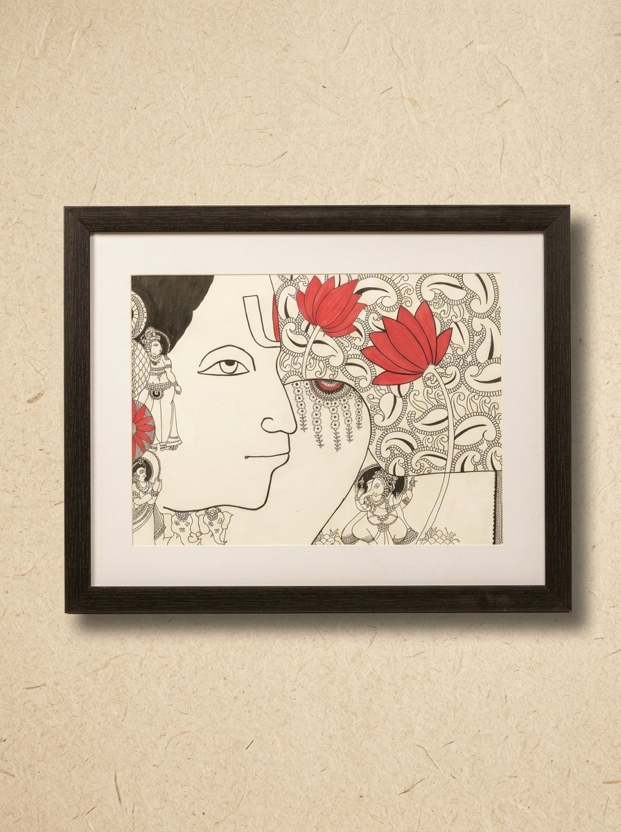The Preserver Vishnu Wall Art handcrafted devotional artwork by Lilium and Loft