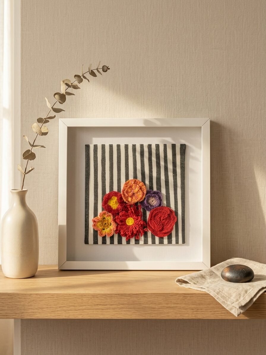 Handmade floral artwork combining urban style with natural beauty