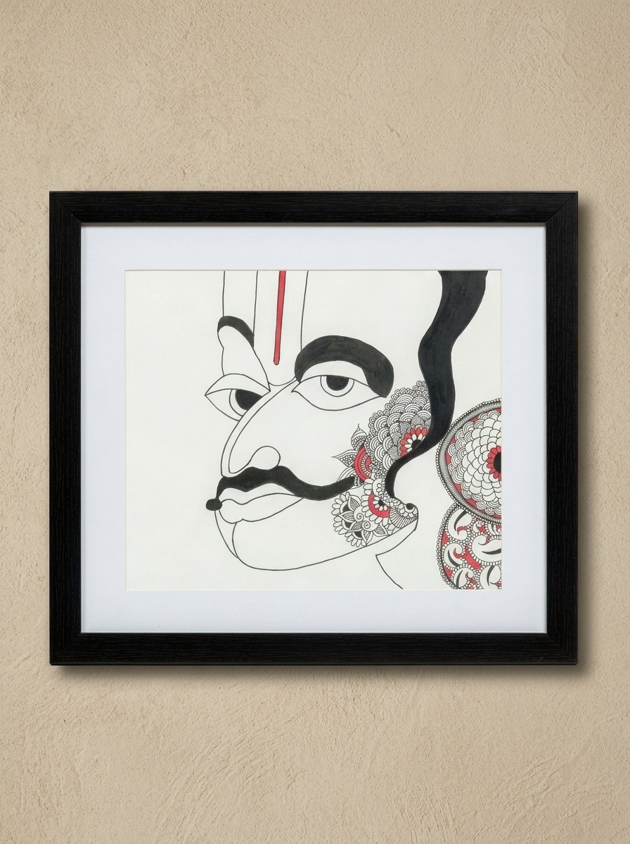 Traditional Indian artwork featuring bold patterns and meaningful elements