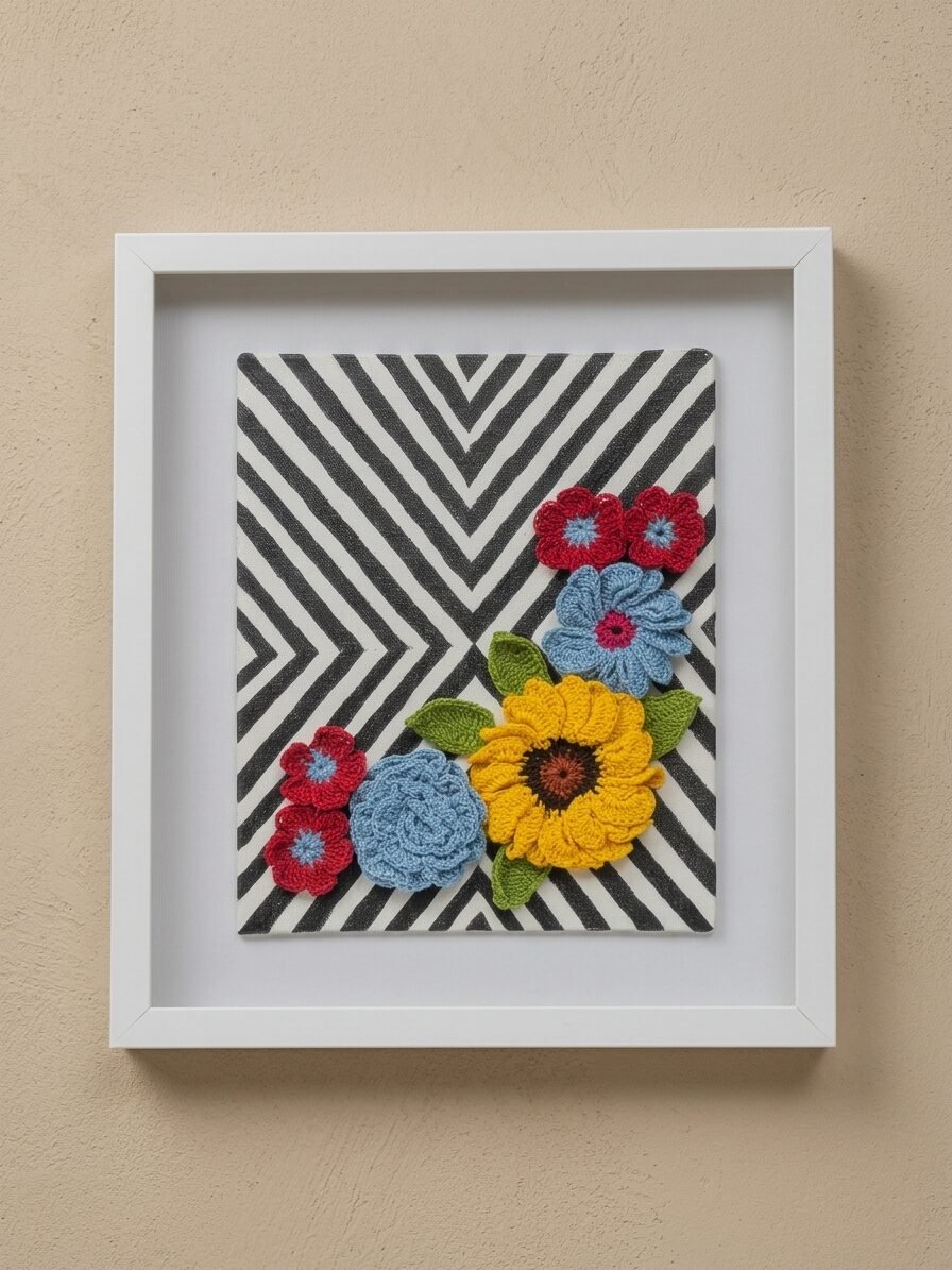 Vibrance Crochet Floral Wall Art by Lilium and Loft