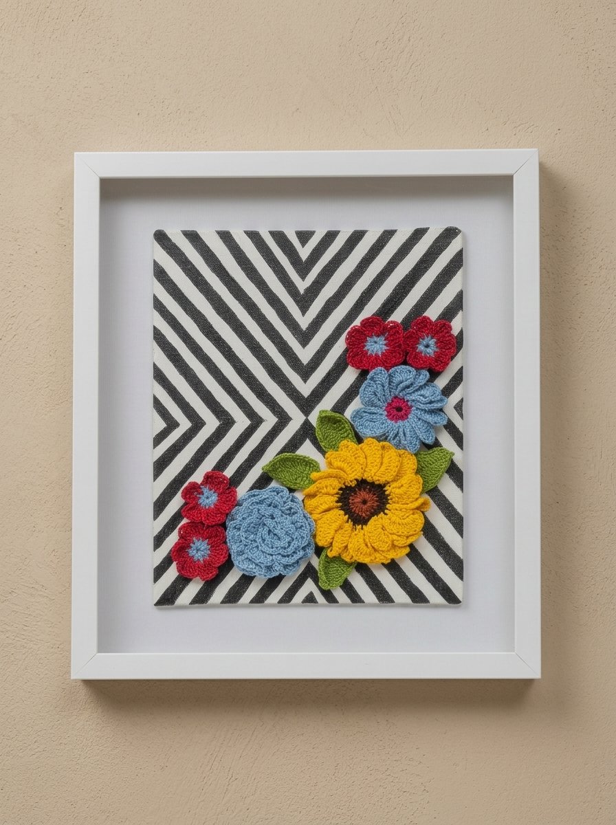 Vibrance Crochet Floral Wall Art by Lilium and Loft