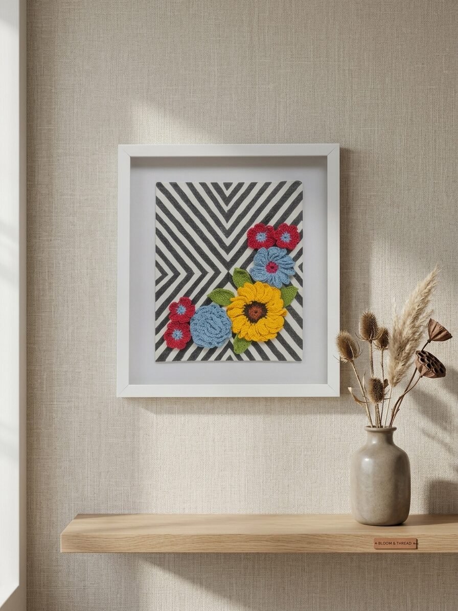 Handmade colorful artwork showcasing vibrant tones and modern design elements