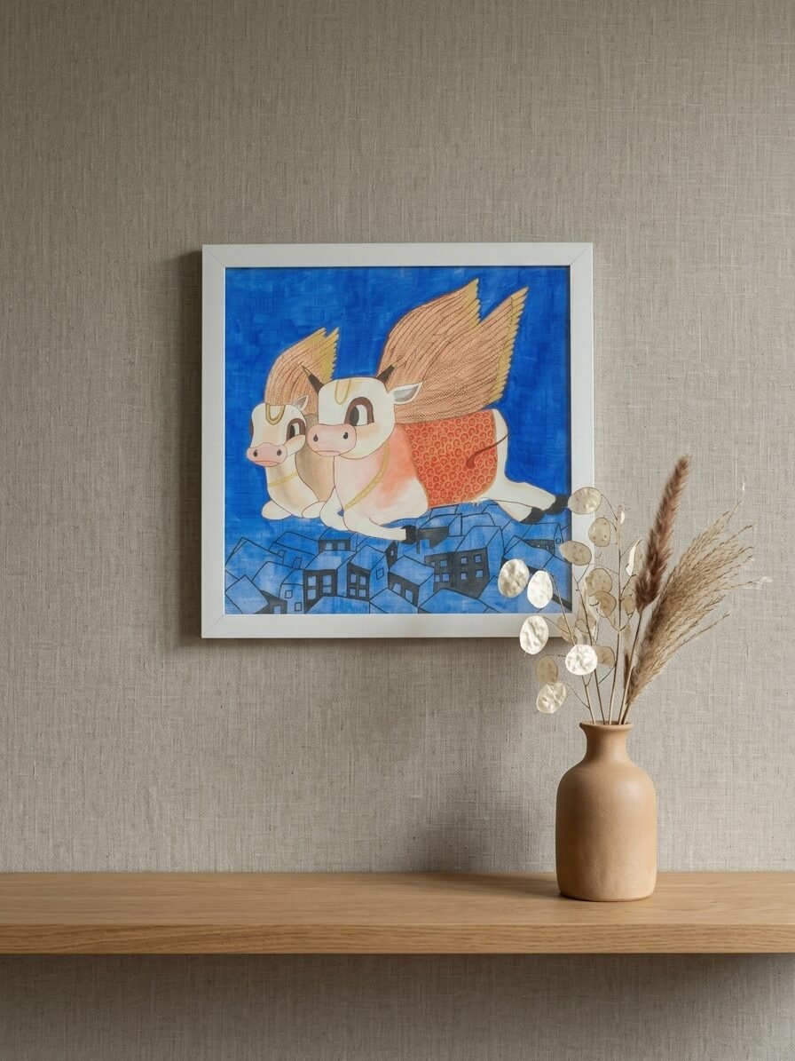 Handmade bird artwork showcasing freedom, happiness, and artistic expression