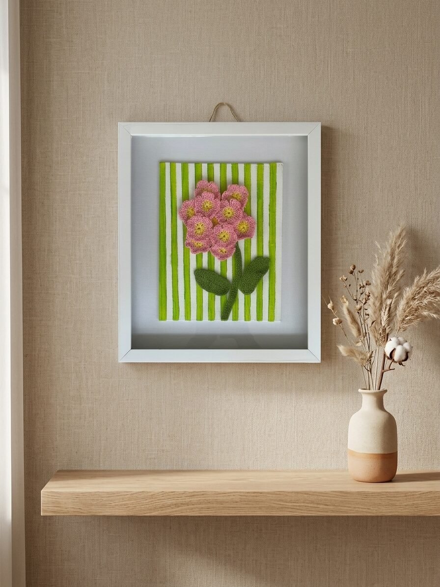 Handmade floral artwork showcasing soft petals, botanical elements, and creative design