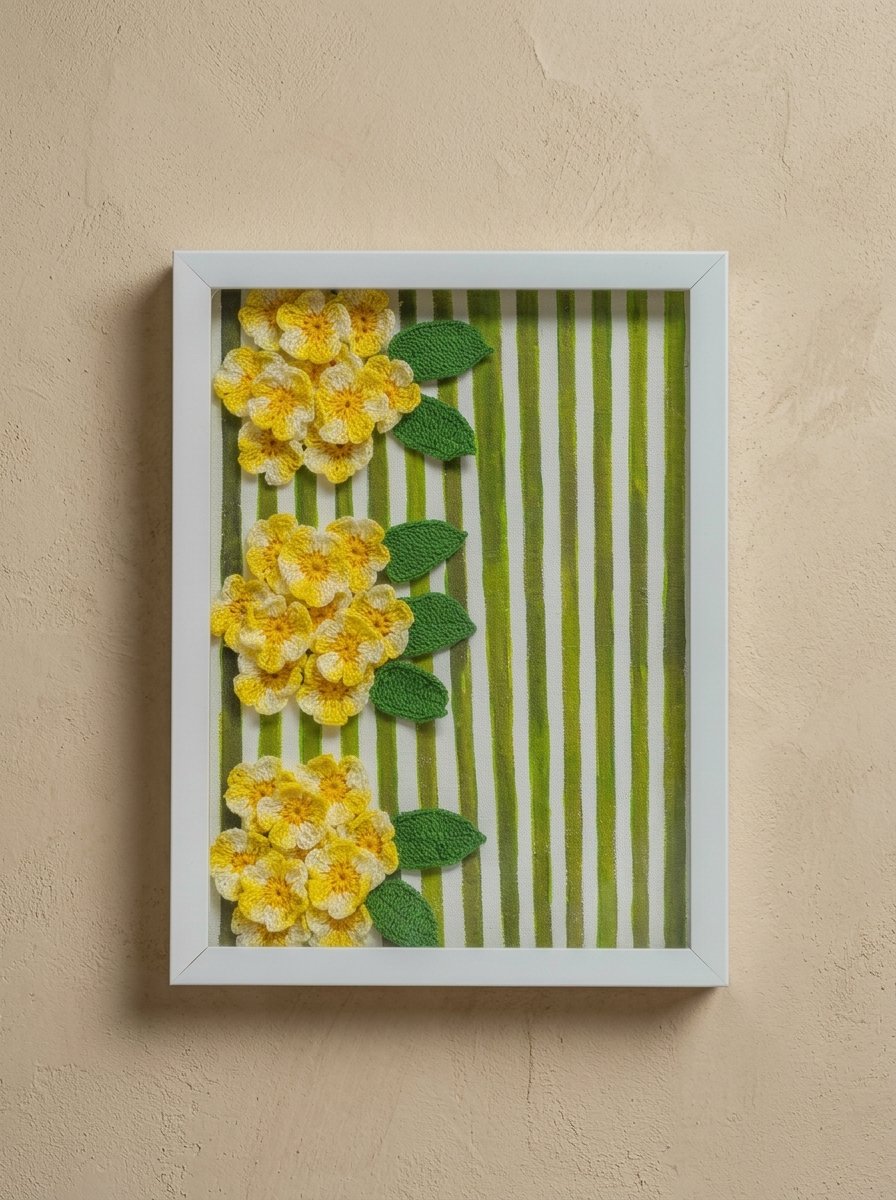 Yellow Bunches Crochet Wall Art